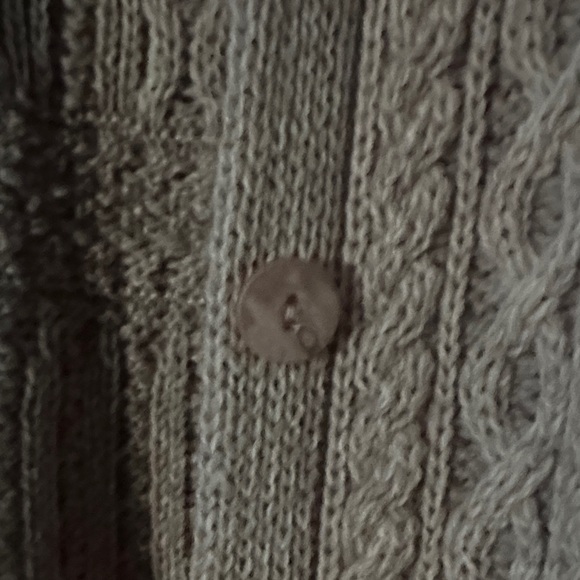 Aran Crafts Wool Cable Knit Long Cardigan Sweater - Picture 7 of 9